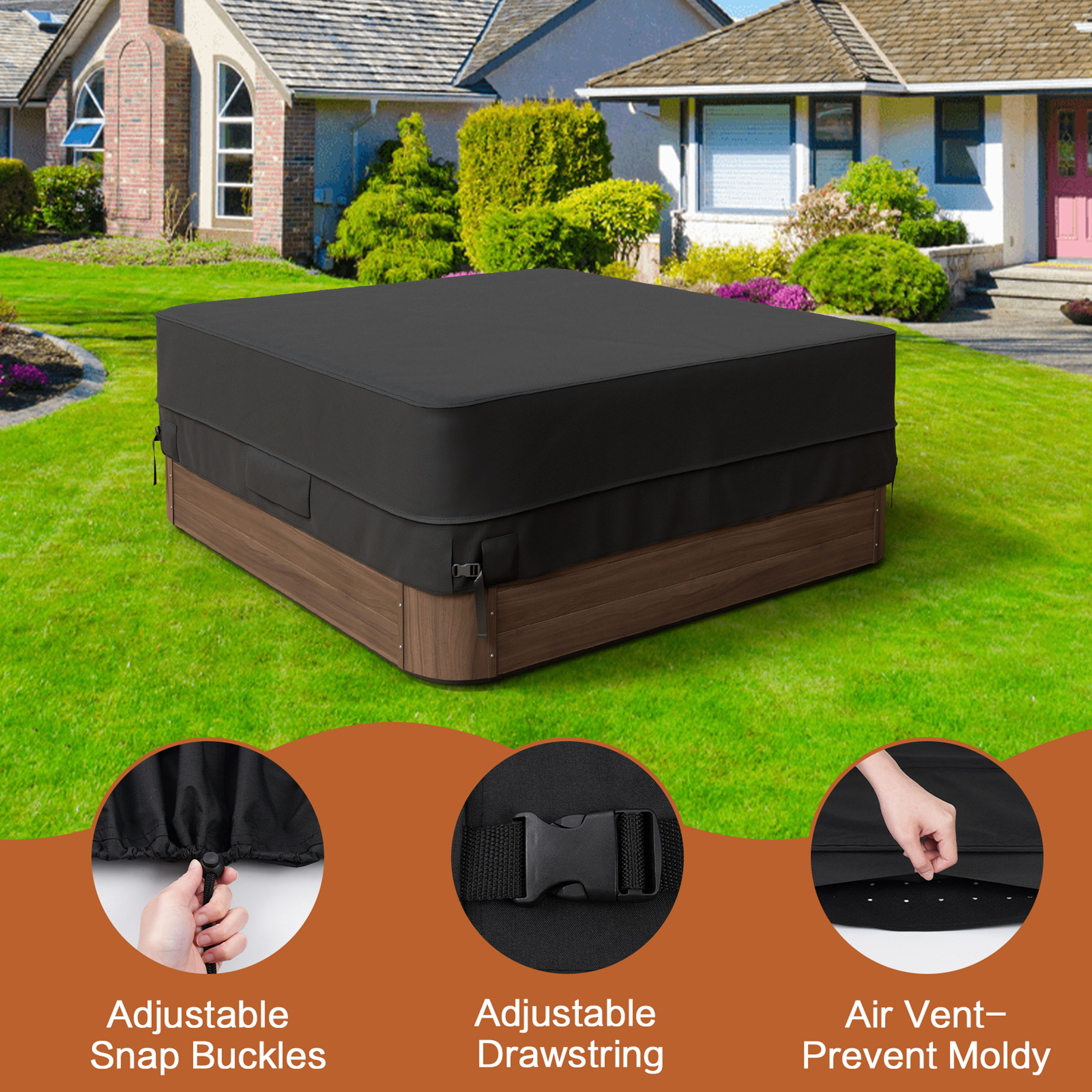 Square Hot Tub Dust Cover Cap  - Aquatic Sports Cap 리뷰 및 가격