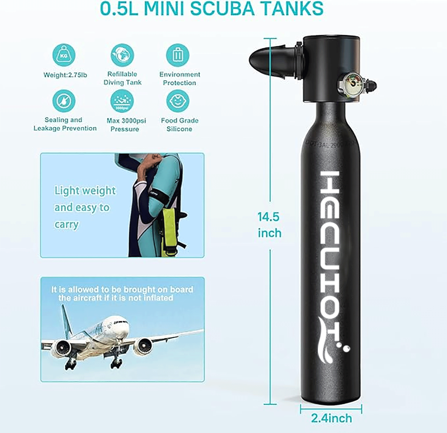 HECUIOI Mini Scuba Tank Diving - Aquatic Diving 리뷰 및 가격
